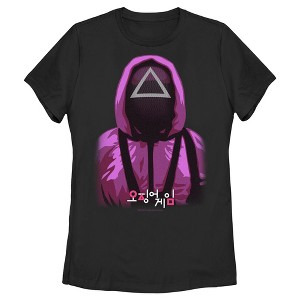 Women's Squid Game Triangle Mask Soldier T-Shirt - 1 of 4