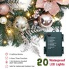 Christmas Garland with Lights, 6ft Prelit Outdoor Christmas Garland with Timer 20 LED Lights Pinecones Rose Gold Ball Ornaments - 4 of 4