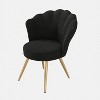 Black velvet decorative chair with gold metal legs, powder room vanity chair, living room upholstered guest chair - 4 of 4