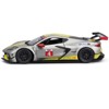 2020 Chevrolet Corvette C8.R #4 Silver Metallic with Yellow Stripes "Race" Series 1/24 Diecast Model Car by Bburago - 3 of 4