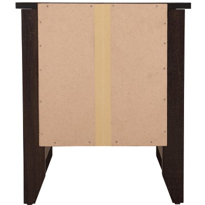 Lennox 24" Wenge 1-Drawer Nightstand with Open Shelf