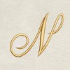 Avanti  Ivory with Gold Script Monogram Fingertip Towel Letter   N - 2 of 3
