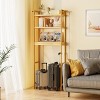 Artloge Large Bamboo Over The Toilet Storage Rack 3 Tier Cabinet Organizer Adjustable Height Shelf with 2 Hooks for Bathroom Laundry - 3 of 4