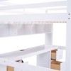 PAGED Full Size Loft Bed with Desk Modern Wooded Bed Frame with Storage Shelves and Drawers for Bedroom - 4 of 4