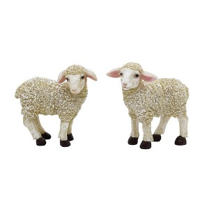 Transpac Resin Lamb Figurines Set of 2 Home Decorations - 1 of 1