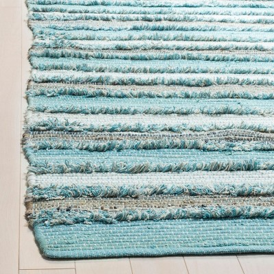 Coastal Breeze Aqua & Multi Handwoven Cotton 2'6" x 4' Rug