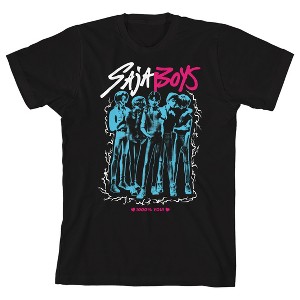 KPOP Demon Hunters Saja Boys Youth Black Crew Neck Short Sleeve T-shirt - 1 of 4
