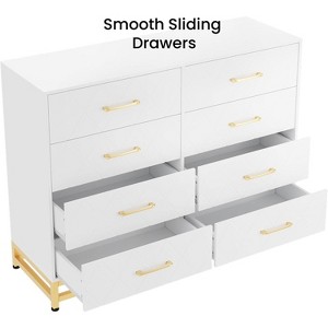 Jojoka Modern 8 Drawer Dresser with Gold Handles, Storage Cabinet TV Stand for Bedroom, Living Room, Entryway, Hallway - 1 of 4