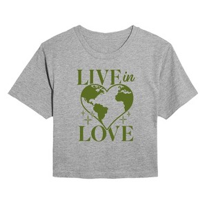 Women's - Instant Message - Live In Love Cropped Graphic T-Shirt - 1 of 4