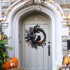 20 Inch Halloween Owl Wreath - Natural Vine Base with Black Artificial Roses, Versatile Indoor Outdoor Decor for Halloween Party Home Decor - 4 of 4