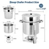 Coucheta Stockpot 2-Piece Set - Stainless Steel Round Stockpot with Grooved Lid and Fuel Rack, Commercial Warmer for Buffets, Events - 3 of 4