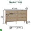 Natural Rattan Dresser for Bedroom 6 Drawer Dresser w/ Gold Metal Handles Farmhouse - 2 of 4