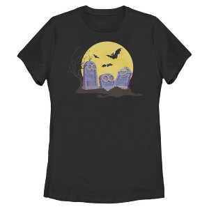 Womens Despicable Me Full Moon Dave Kevin Stuart Tombstones T Shirt - 1 of 4