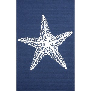 Nuloom Marine Animal Print 6x9 Indoor/Outdoor Area Rug for Living Room Patio Deck Front Porch Kitchen, Navy/Ivory - 1 of 4