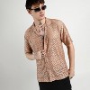 Campus Sutra Men Men's Tan Brown Oversized Rhombus Shirt - 2 of 4