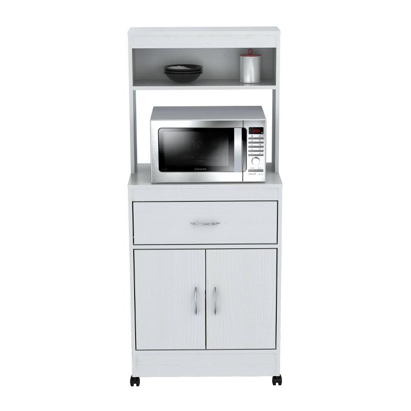 2 Shelves Kitchen Microwave Storage Cabinet White - Inval, 5 of 9