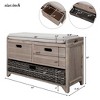 Modern Storage Bench, with Drawers & Removable Cushion, Shoe Bench, for Bedside, Living Room, Entryway, Multiple Design Styles & Color Combinations - 2 of 4