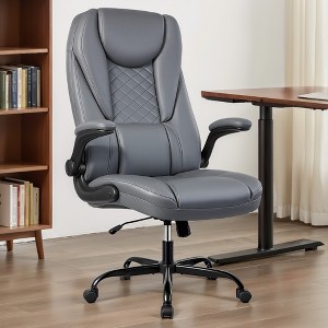 KERDOM Executive Office Chair Big and Tall with Adjustable Flip-Up Arms, High Back Home Office Desk Chairs, Black - 1 of 1
