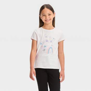Girls' Short Sleeve Graphic T-Shirt - Cat & Jack™ Cream