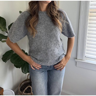 Women's Jude Boucle Knit Short Sleeve Top - Things Between L