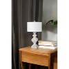 HomeRoots Set of Two 30" Distressed White Table Lamp USB With White Cone Shade - 2 of 4