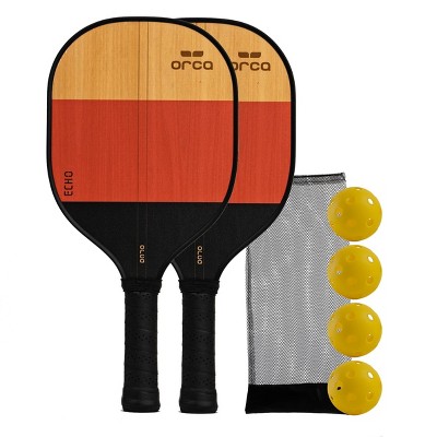 MD Sports Orca Echo Wood Pickleball Paddle Deluxe Combo Set - Yellow/Orange/Black