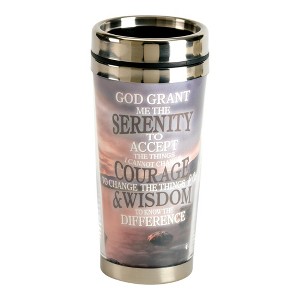 Serenity Prayer Peaceful Pink Sunset 16 Ounce Stainless Steel