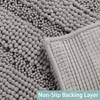 Bathroom Rug, Extra Long 47x17 Non - Slip Washable Floor Mat, Super Soft Water Absorbent, Dove Gray - 3 of 4