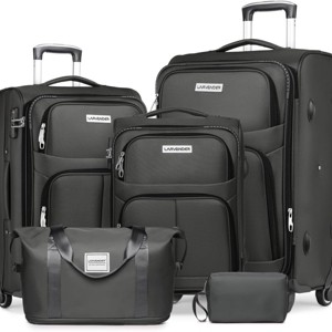 5 Piece Softside Luggage Set with TSA Lock and Spinner Wheels, Lightweight Expandable Suitcases for Family Travel – Cuddlewood - 1 of 4