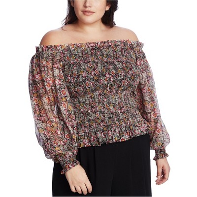 1.STATE Womens Floral Off the Shoulder Blouse