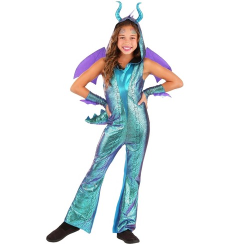 Kids' Mystical Dragon Purple/Blue Outfit with Shirt/Leggings/Hood Halloween  Costume, Assorted Sizes