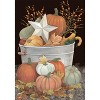Fall Bushel Primitive House Flag Pumpkins Star Berries 28" x 40" Briarwood Lane - 3 of 4