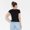 Women's Slim Fit Cap Sleeve Deep Scoop Neck T-Shirt - Wild Fable™ - 3 of 4