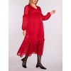 Women's V-Neck Long Sleeve Tiered Maxi Dress | Motherhood Maternity - 3 of 4