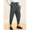 Lars Amadeus Men's Cropped Formal Solid Double Pleated Pants - 2 of 4