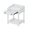 NicBex Retro Style Nightstand with Drawer and Open Shelf Bedside Table with Turned Legs and Metal Handle for Bedroom, Living Room - 4 of 4
