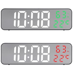 REGALWOVEN 2 Pcs Digital Plastic Temperature Display Large Silent Non-Ticking Wall Clocks 9 inch - 1 of 4