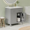 Whisen 30" Bathroom Storage Cabinet Bathroom Vanity with Ceramic Sink, Soft Close Doors, Adjustable Shelf and Flip Drawer - 2 of 4