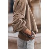 I AM A FASHION JUNKY Brown Plain Drop Shoulder Crew Neck Pullover Sweatshirt - 2 of 4
