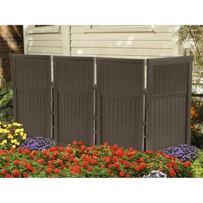 Java Resin Wicker Folding Privacy Screen Enclosure