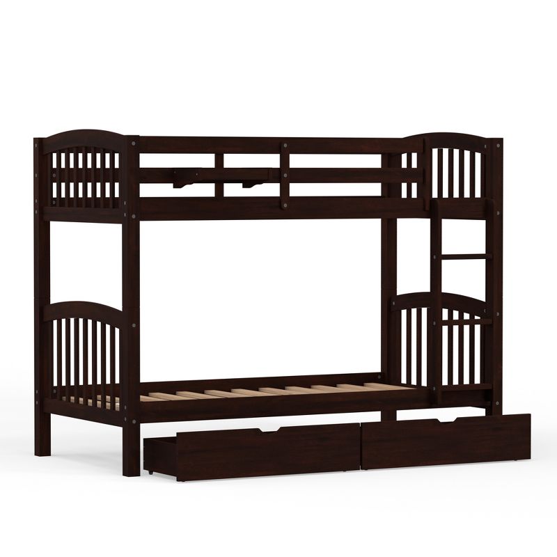 Glenwillow Home Arca Solid Wood Twin Over Twin Bunk Bed, 4 of 11