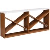 FURNIinspire Console Tables 70.9 Inch Farmhouse Console Table, Entryway Table X Shape Detachable Table with Storage, White, 11.8"*70.9"*31.5" - 4 of 4