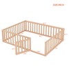Twin/Full/Queen Size Wood Floor Bed Frame with Fence and Door - ModernLuxe - 3 of 4
