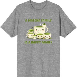 A Matcha Family Is A Happy Family Adult Crew Neck Short Sleeve Tee - 1 of 2