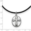 Black Bow Jewelry Boldness, Milgrain Cross Necklace in Sterling Silver - 2 of 4