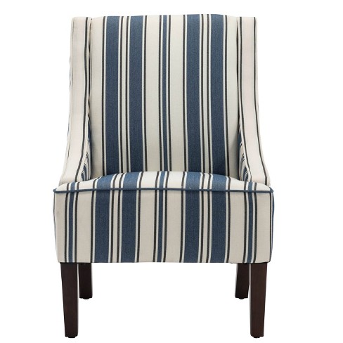 Blue striped 2024 accent chair