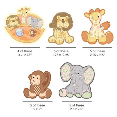Noah's Ark Animal Shaped Baby Shower Cut-Outs, 24 Count