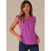 INSPIRE CHIC Women's Ruffled Sleeveless Work Business Vintage Blouses - 3 of 4