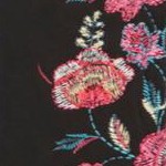 black floral embroidery