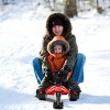 Costway Kids Snow Racer Sled Steering Wheel Double Brakes Pull Rope Red - 2 of 4